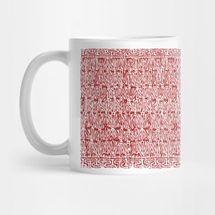 Red Aboriginal Papua New Guinea Native Tribal Spear Pattern on orange default background Mug